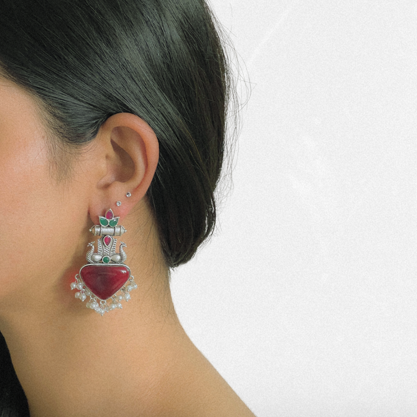 PADMINI EARRINGS (RED & GREEN)